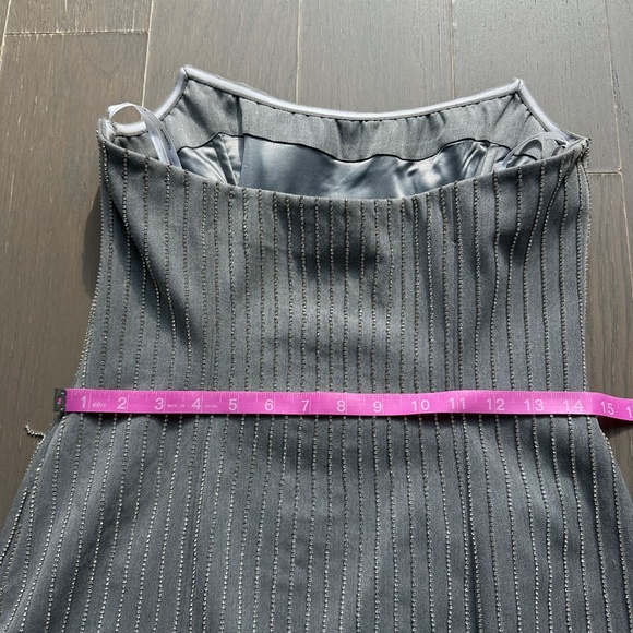 Retrofete Claudette Gray Strapless Mini Dress Crystal Rhinestone - Small - Picture 8 of 12